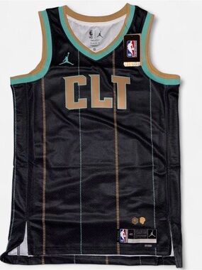 Nike Black Basketball Jersey with Teal & Gold Accents Size S